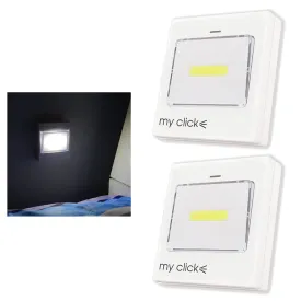 2 LED Night Light Cordless COB LED Light Switch Cabinet Closet Battery Operated