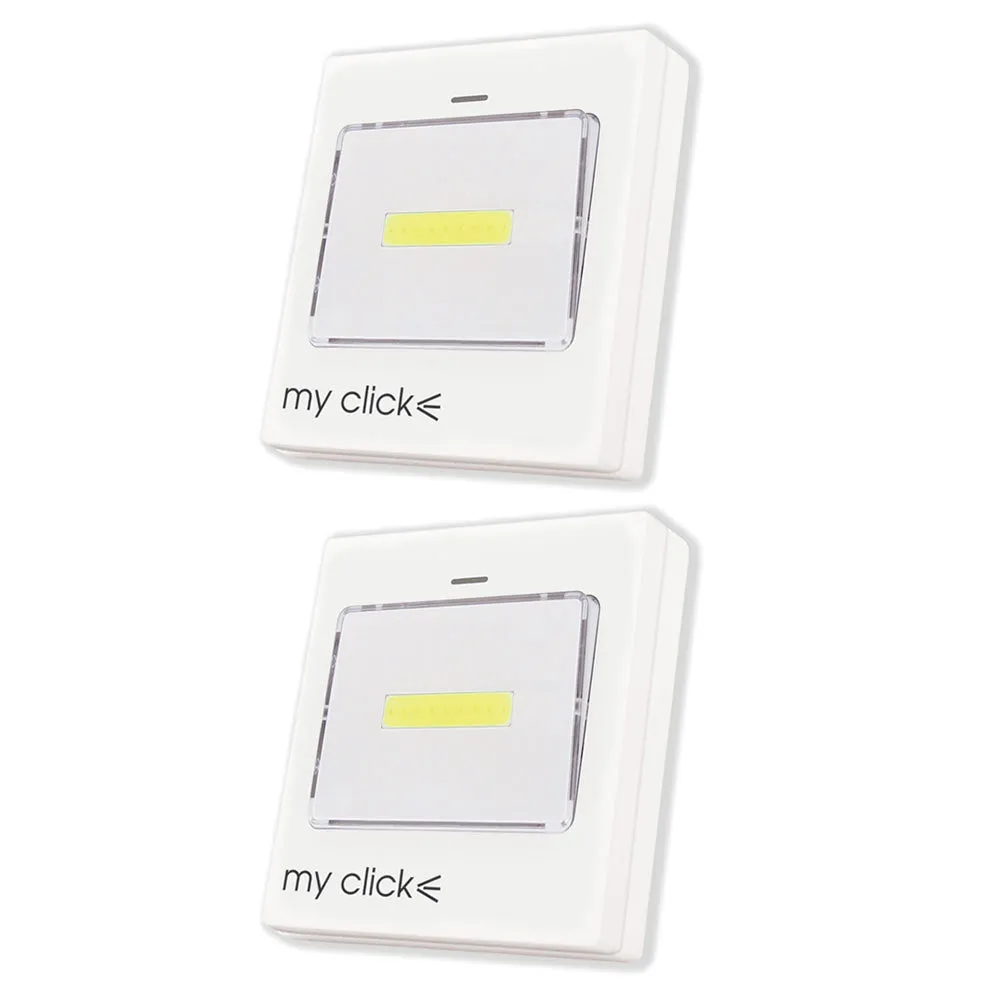 2 LED Night Light Cordless COB LED Light Switch Cabinet Closet Battery Operated