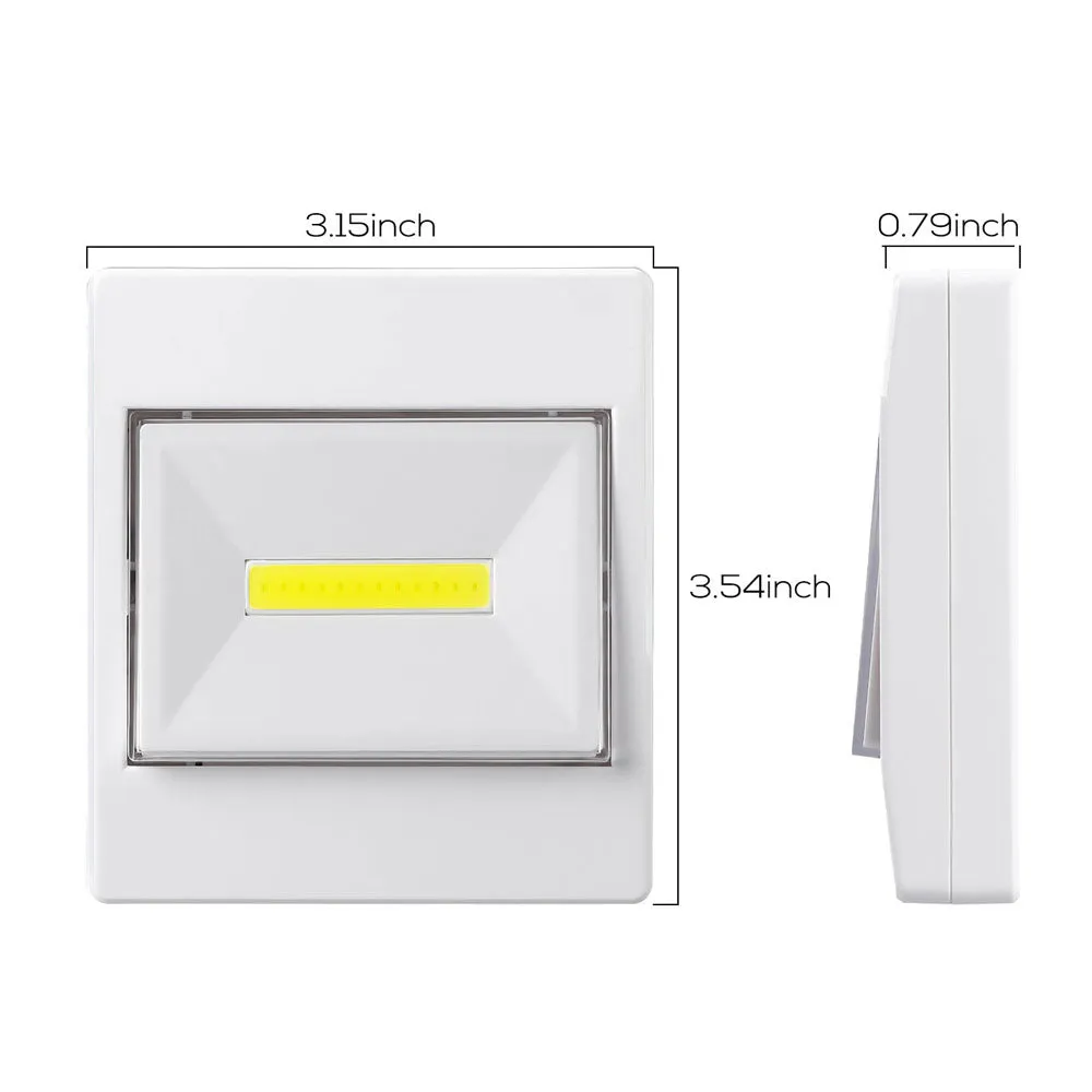 2 LED Night Light Cordless COB LED Light Switch Cabinet Closet Battery Operated