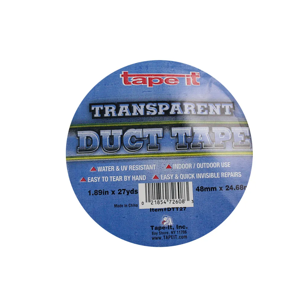 4 Rolls Transparent Duct Tape 1.89" x 27 Yard Weather Resistant Patching Sealing