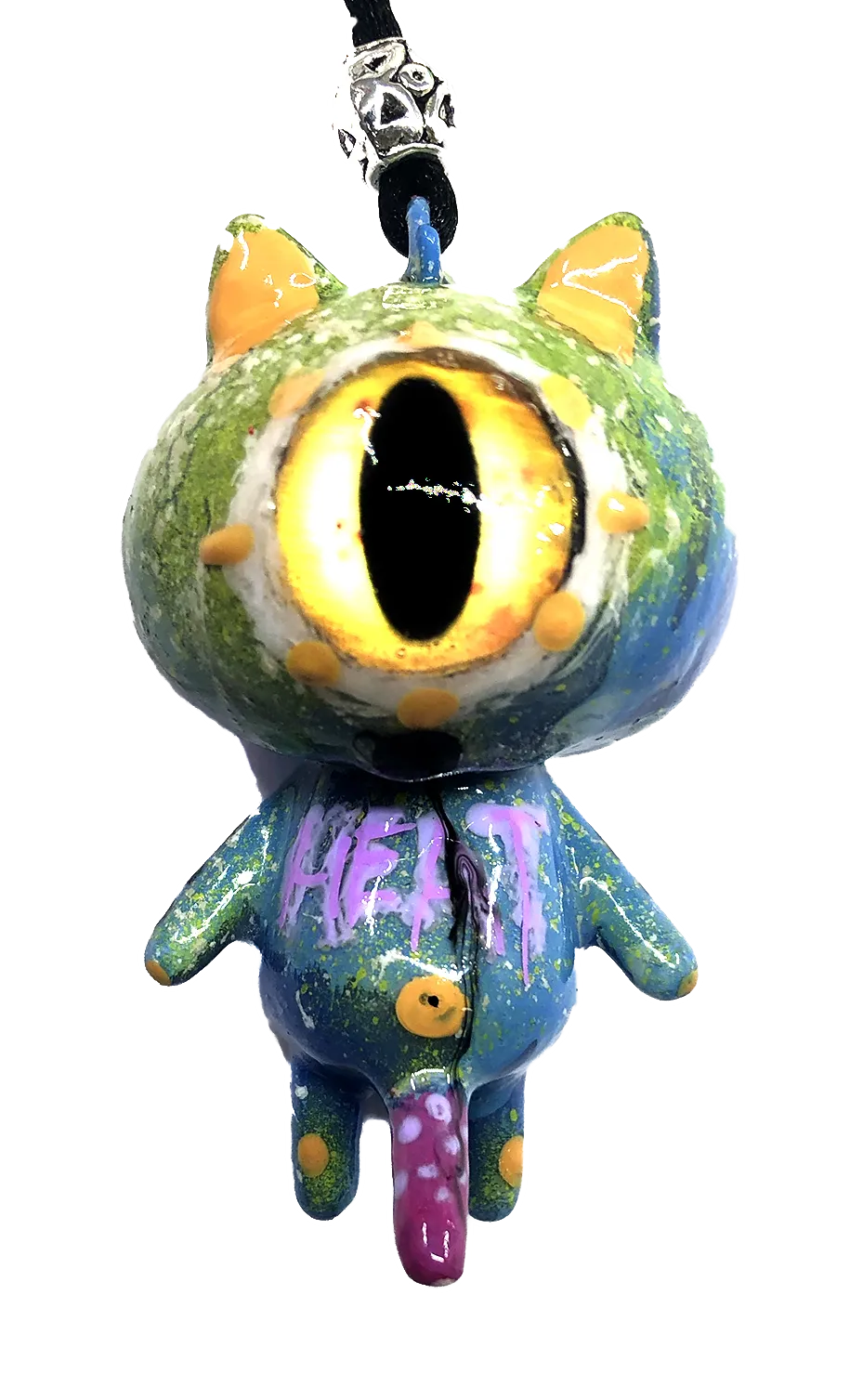 Baketan Eto Cat Vinyl Artist Gacha Necklace Customized Heat Cyclops Pendant by AEQEA