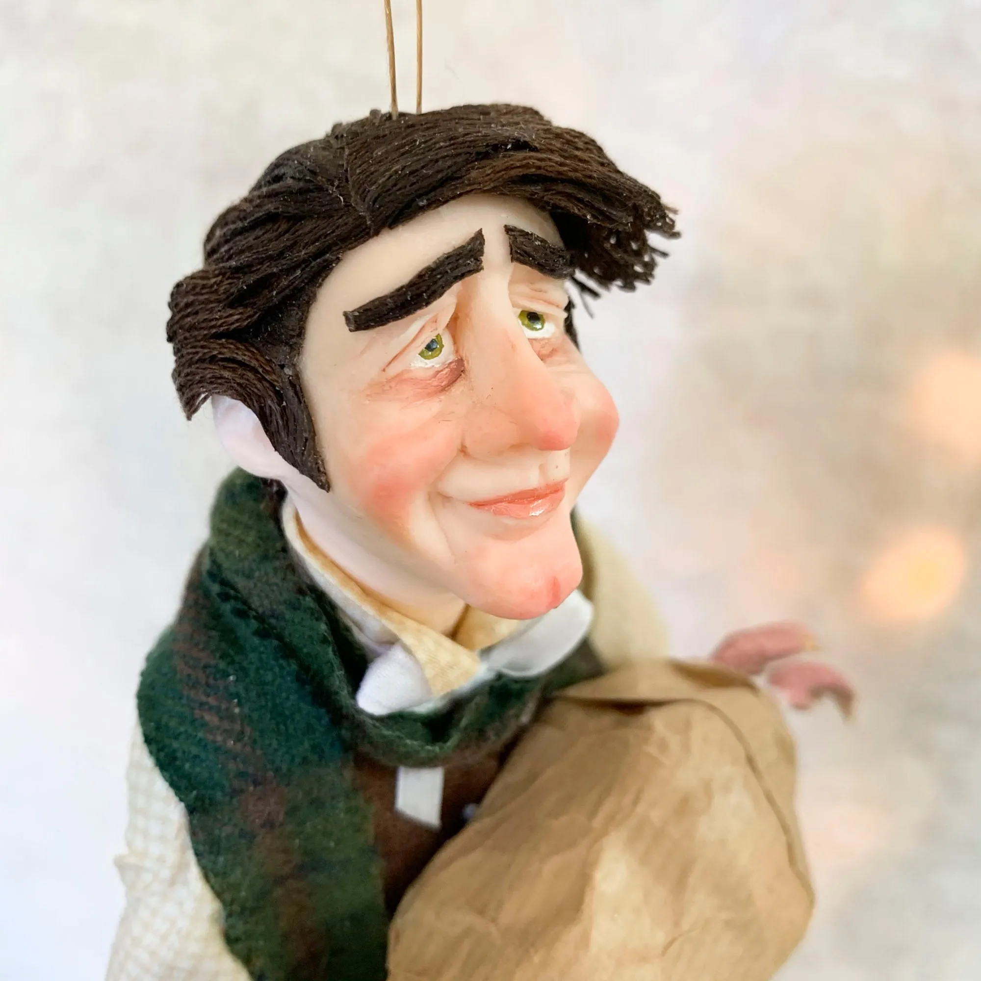 Bob Cratchet with Christmas turkey - Hanging Ornament - A Christmas Carol