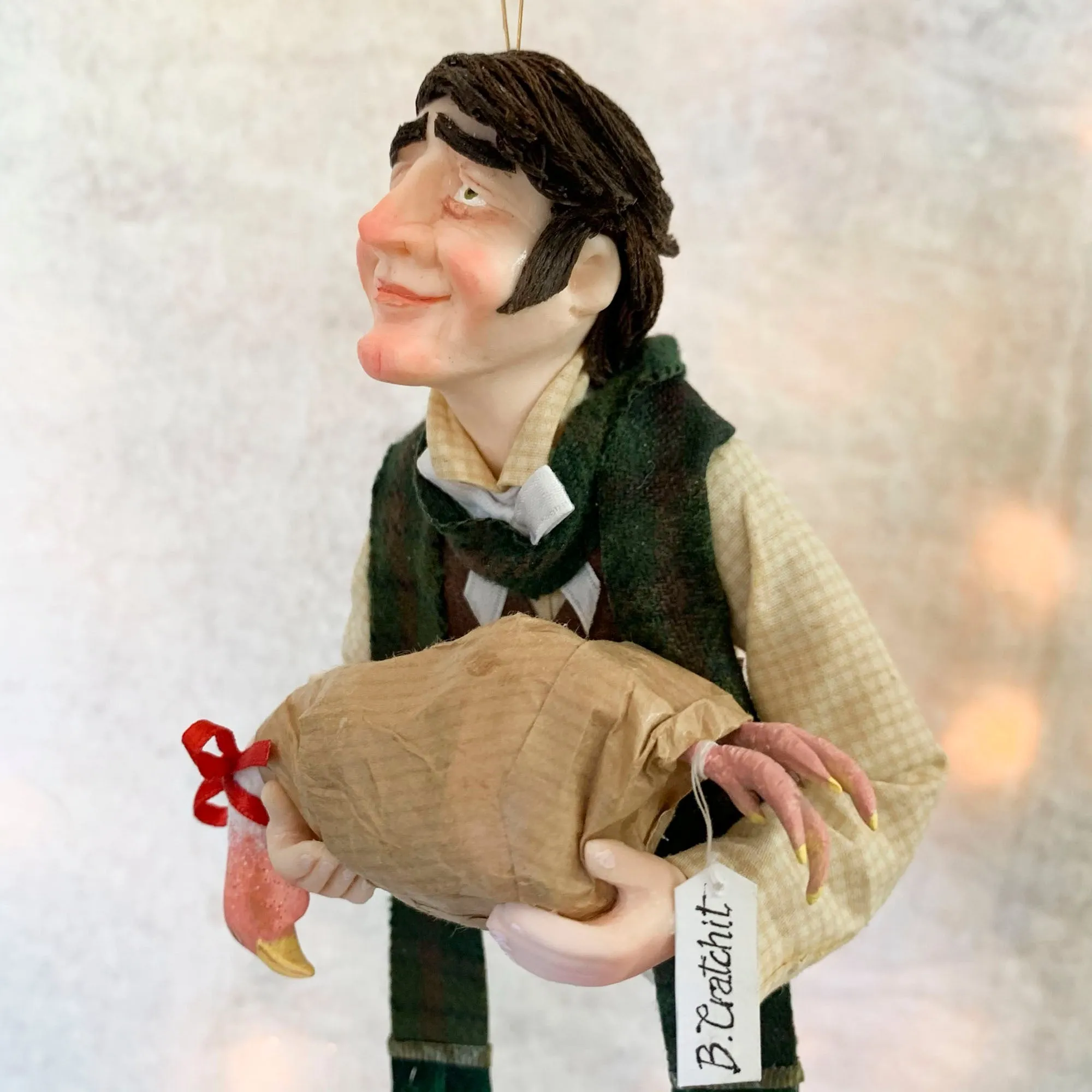 Bob Cratchet with Christmas turkey - Hanging Ornament - A Christmas Carol
