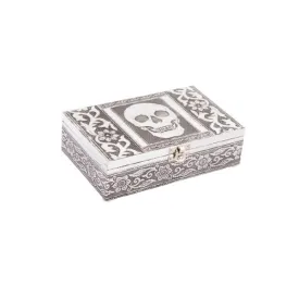 Box -Silver Skull Tin 8"x5"x2"
