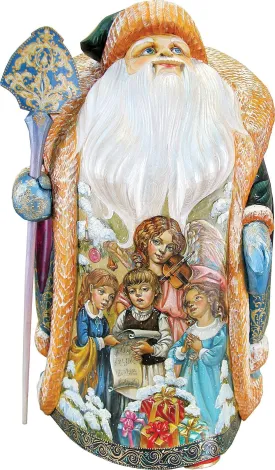 Christmas carol Santa, Hand-Painted WOODCARVED Figurine L291813 by G. DeBrekht - SPECIAL ORDER