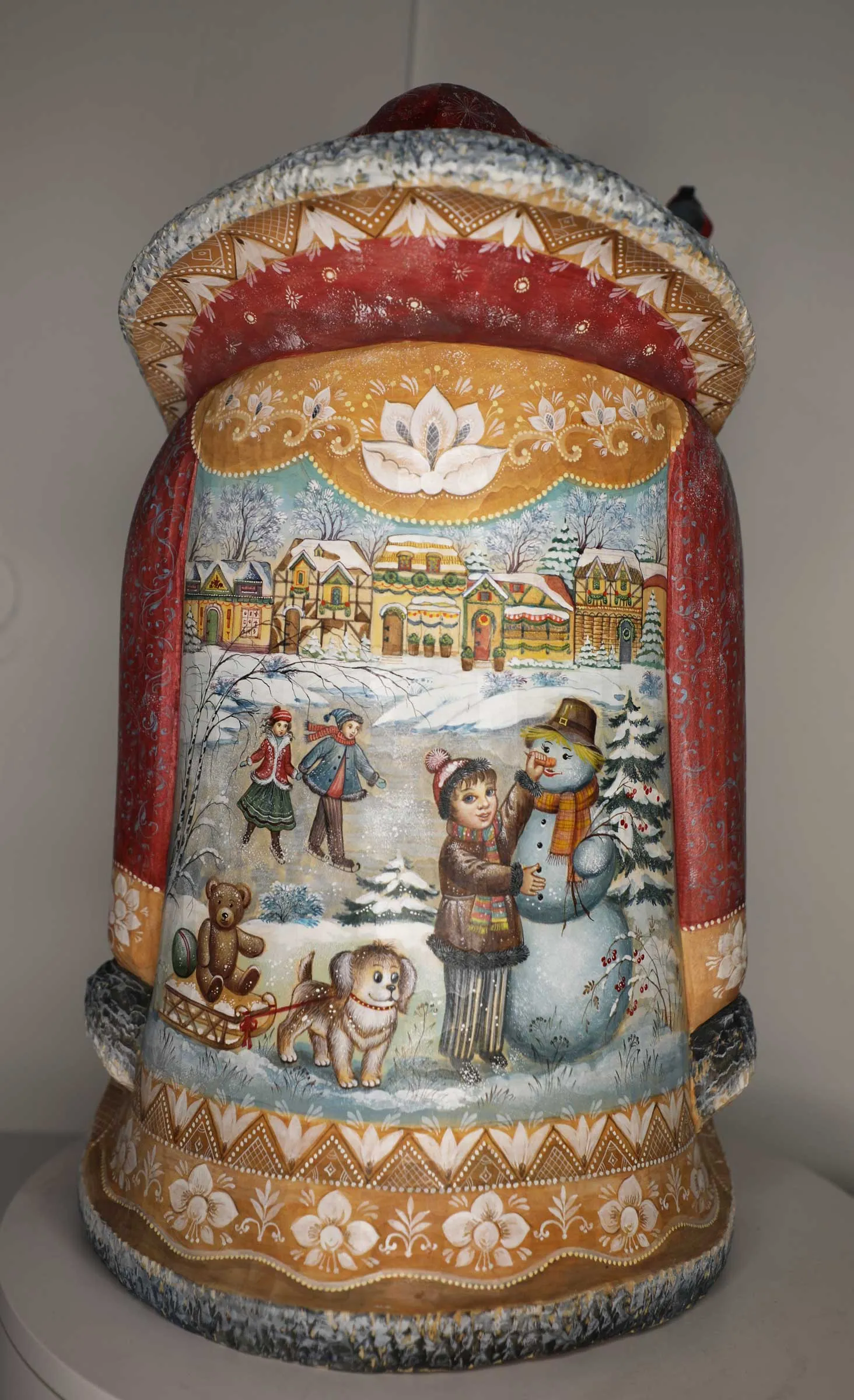 Christmas carol Santa, Hand-Painted WOODCARVED Figurine L291813 by G. DeBrekht - SPECIAL ORDER