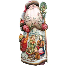 Embracing nature Santa, Hand-Painted WOODCARVED Figurine L291241 by G. DeBrekht - SPECIAL ORDER