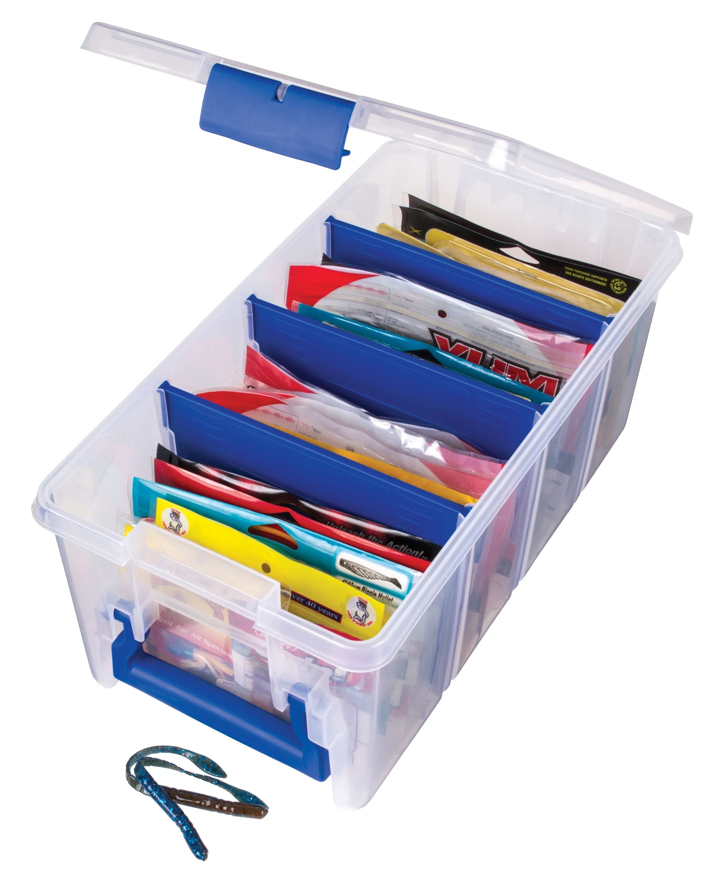 Flambeau Outdoors Super Half Satchel, Fishing Tackle and Gear Storage, Large, Clear