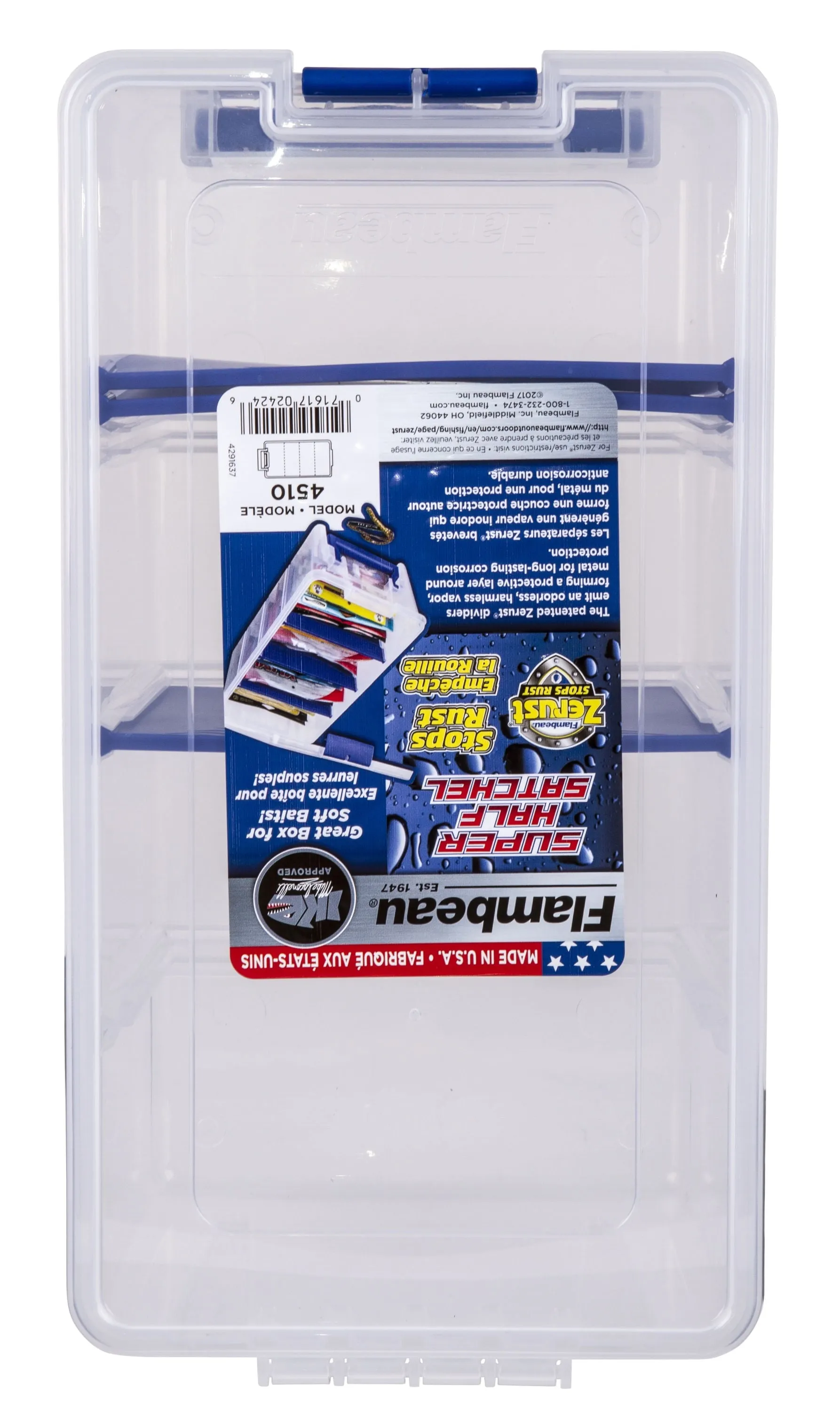 Flambeau Outdoors Super Half Satchel, Fishing Tackle and Gear Storage, Large, Clear
