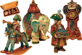 Nutcracker Ornaments Set of Wooden chests by G. DeBrekht 53311-B4