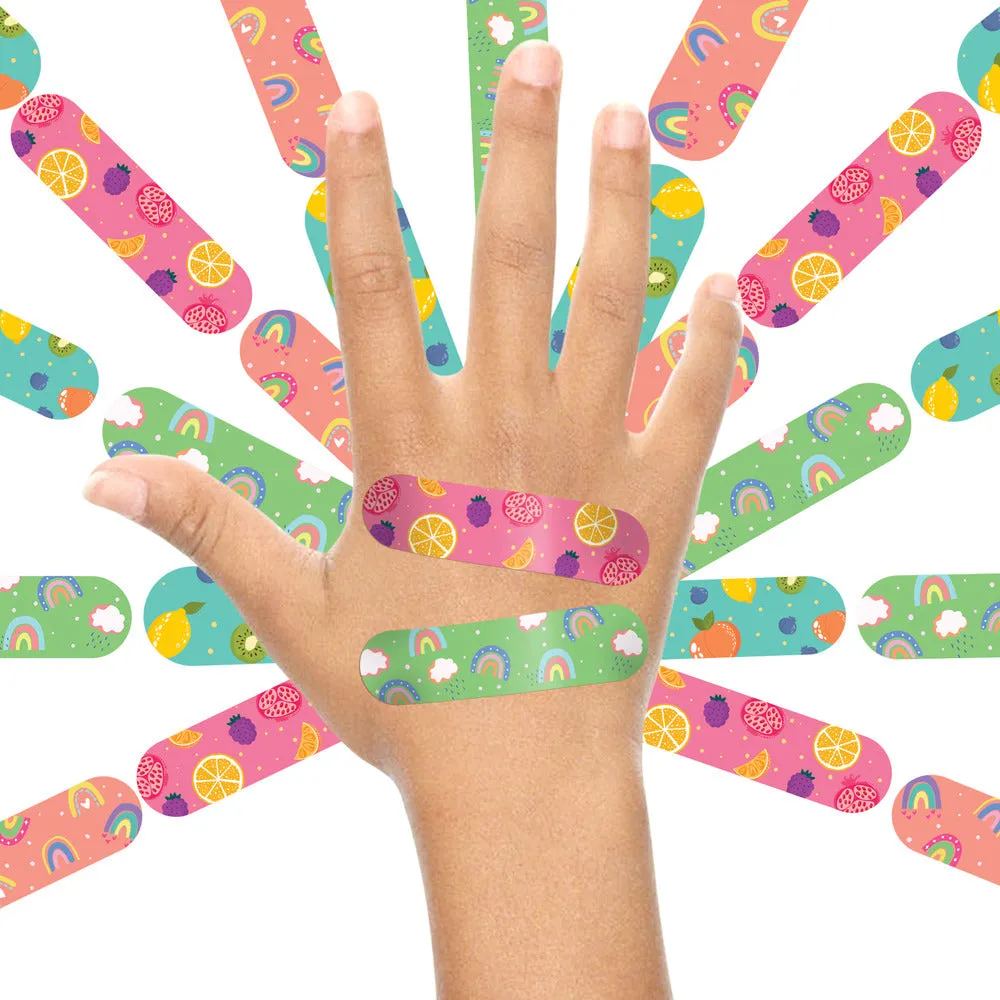 Ouchie Non-Toxic Printed Bandages Jumbo Pack (80 Pack) - Pink Blink, Fantasy Creature,'Ouchie x MuSo' & Tropical Burst
