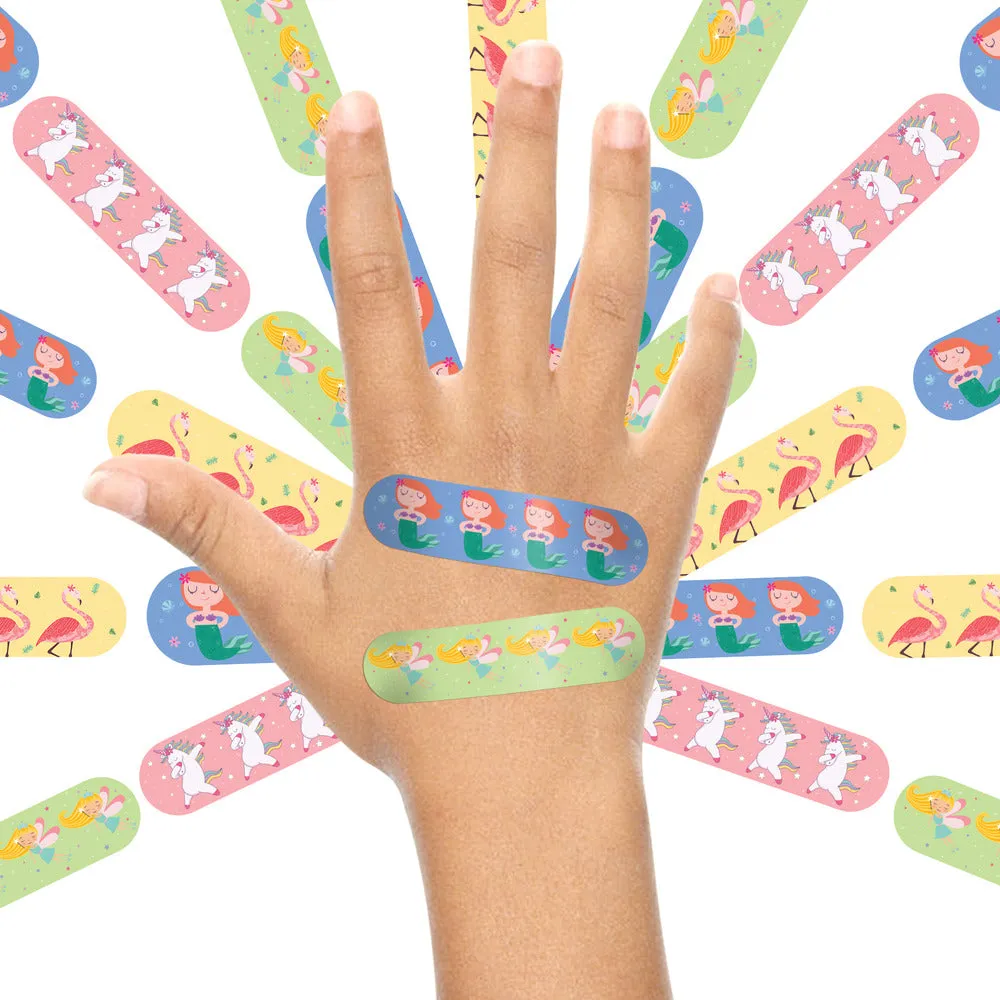 Ouchie Non-Toxic Printed Bandages Jumbo Pack (80 Pack) - Pink Blink, Fantasy Creature,'Ouchie x MuSo' & Tropical Burst
