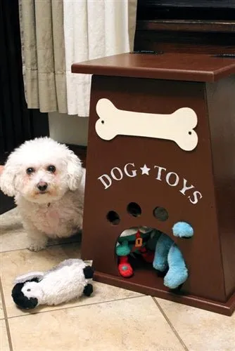 Personalized Dog Toy Box- Off-White