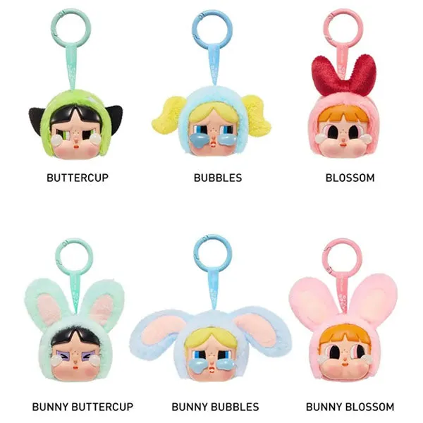 Pop Mart x Powerpuff Girls x CRYBABY: Vinyl Face Plush Bag Clip Blind Box (1pc)