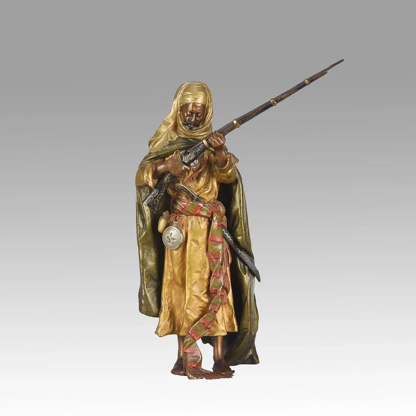 "Arab Warrior with Rifle" by Franz Bergman