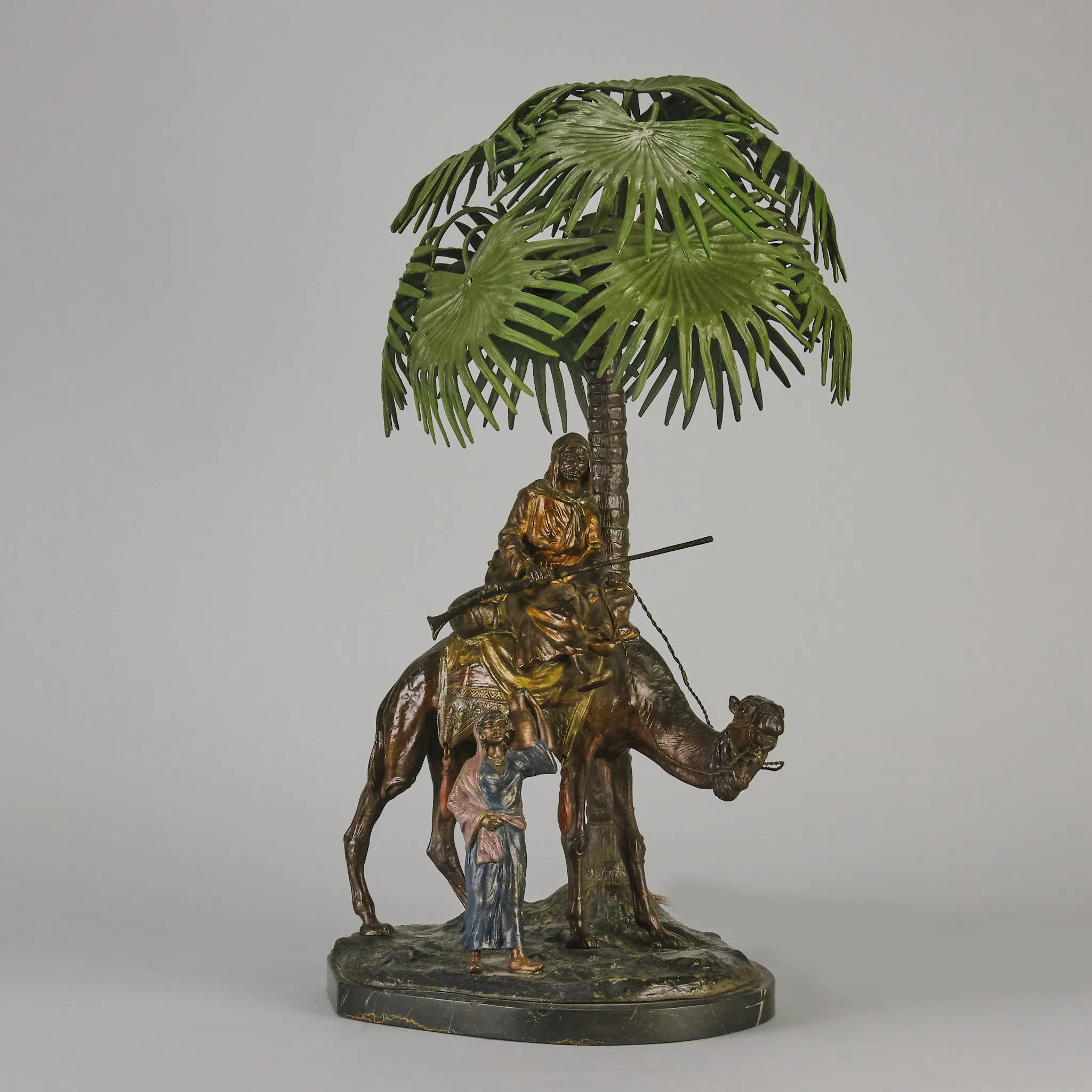 "Camel and Palm Tree Lamp" by Franz Bergman