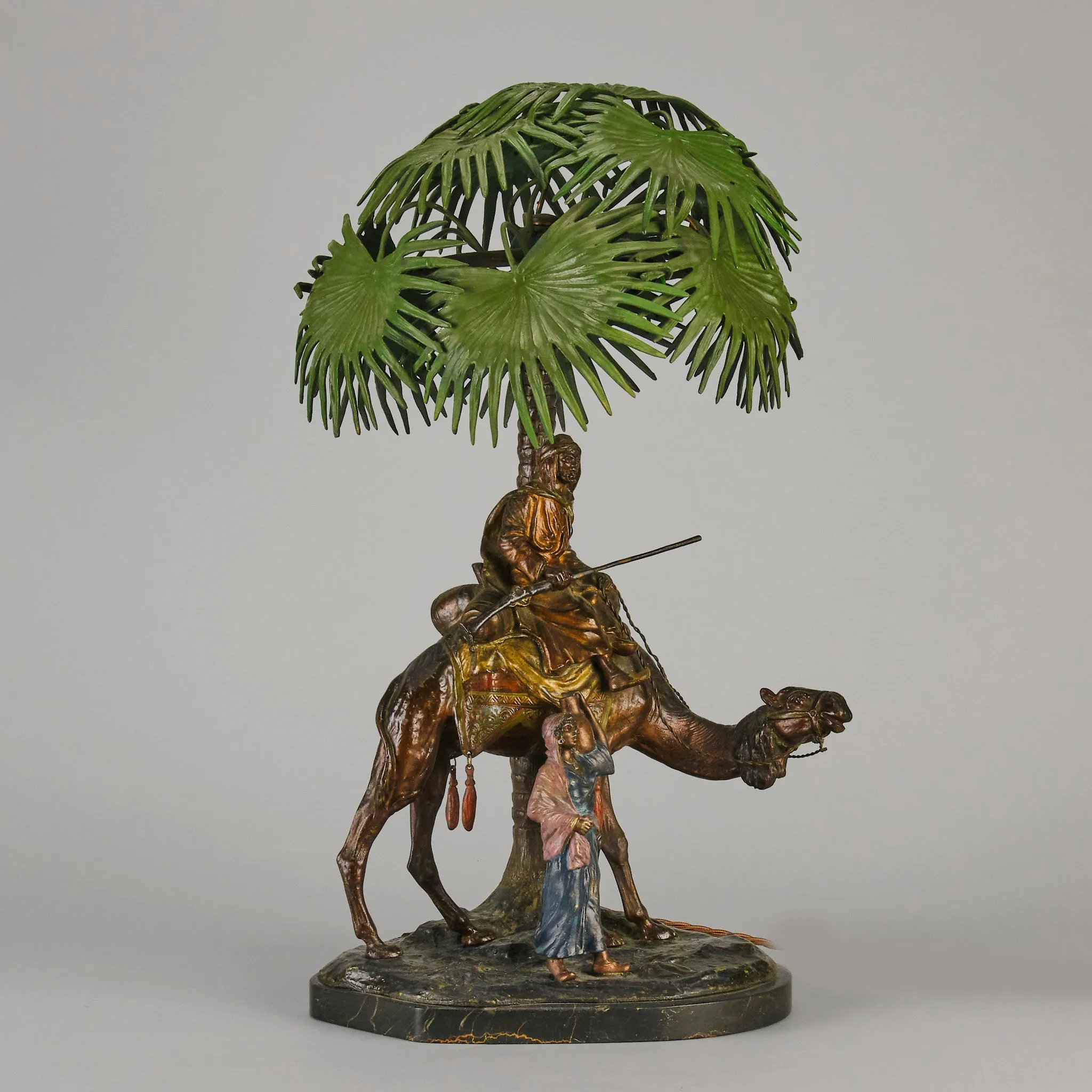 "Camel and Palm Tree Lamp" by Franz Bergman