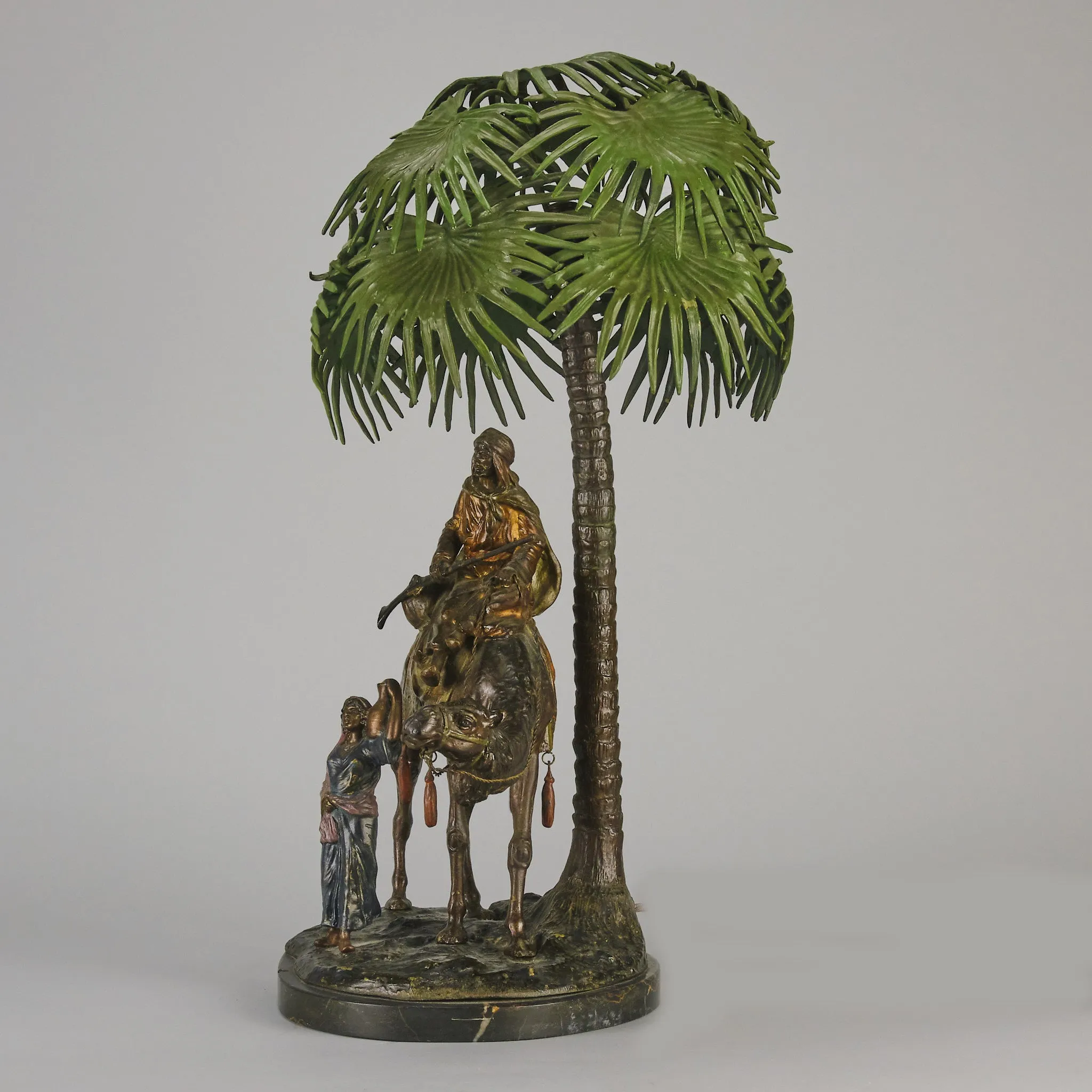 "Camel and Palm Tree Lamp" by Franz Bergman