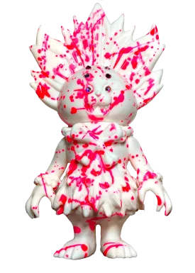 SIO Maharaja Sofubi One-Off Custom Kaiju White Soft Vinyl Figure w/ Pink Marble Splatter Paint