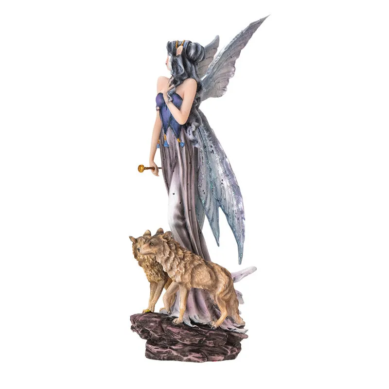 Statue - Fairy With Wolves