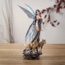 Statue - Fairy With Wolves