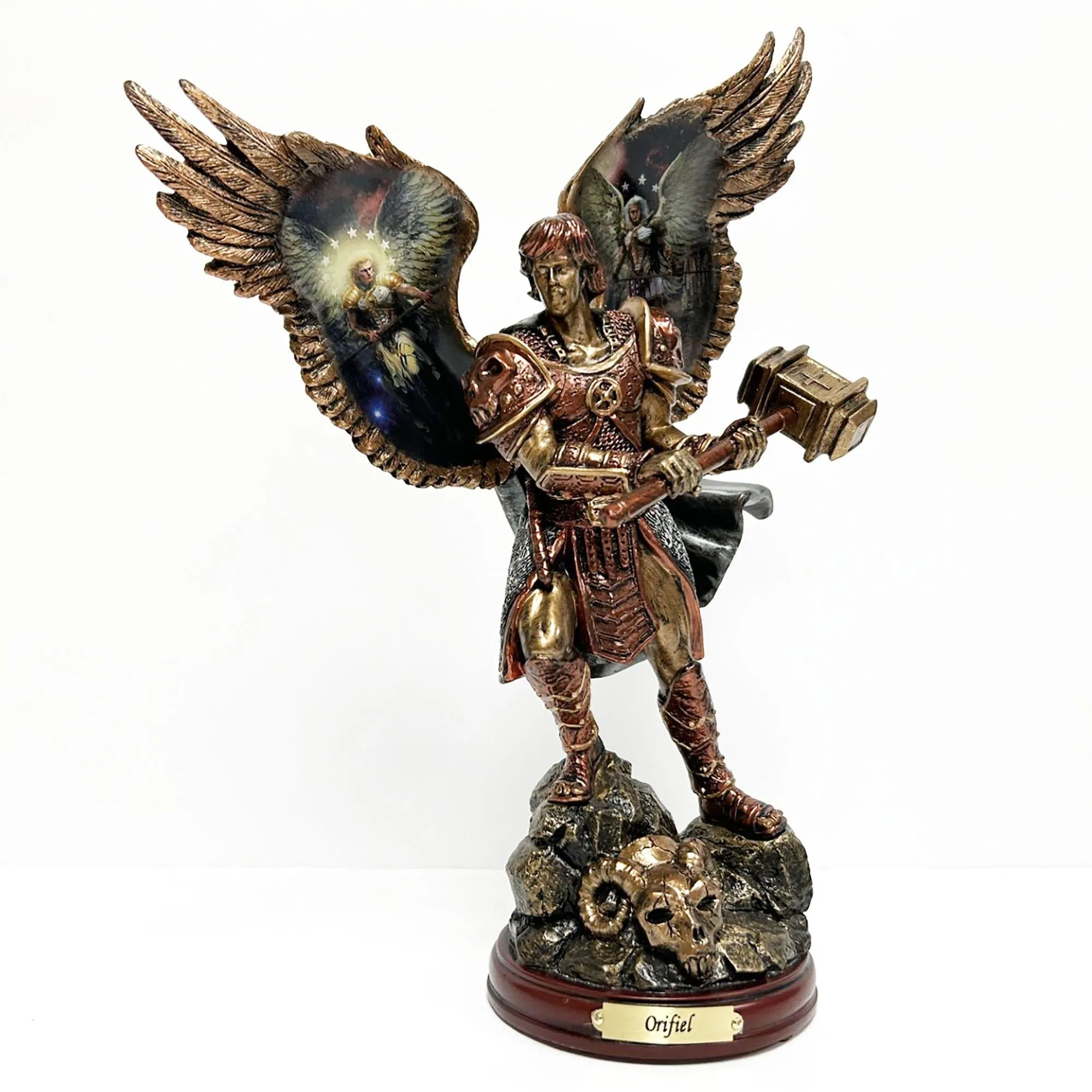 The Bradford Exchange Archangels of Light Bronze Sculpture Collection Issue #30: 'ORIFIEL - Safeguard of Nature' Inspired by Renaissance Art Hand-Painted with Metallic Highlights by Howard David Johnson 10-Inches