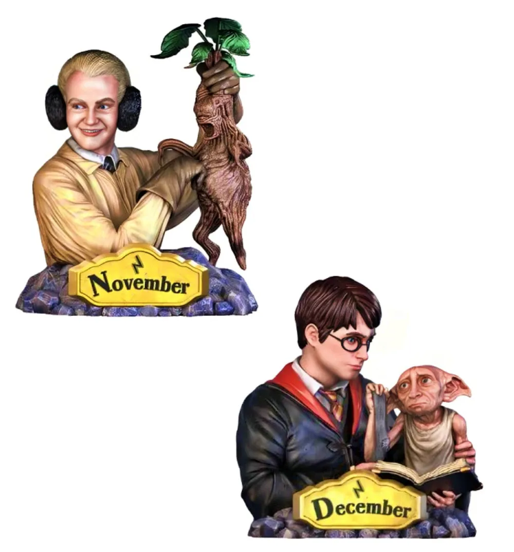 The Bradford Exchange HARRY POTTER Perpetual Calendar Collection Issue #6: November and December Handcrafted Character Sculptures 3.5-inches