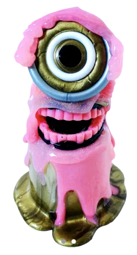 Upcycled Pink Slime Monster Cyclops by Daisy Ravenfield